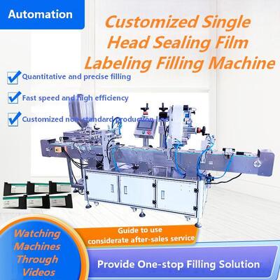 Factory customized Fully Automatic Customized Single Head Sealing Film Labeling and Filling Machine CH-GZ05